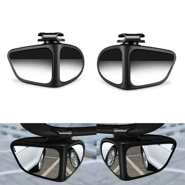 Pair 360° Blind Car Rearview Mirror Auxiliary Mirrors Spot Mirror Adjustable Rotatable Convex Wide-angle Clear Rearview Safety Mirror Accessories