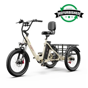 [EU DIRECT] Refurbished Onesport OT30 PRO Electric Tricycle 48V 18Ah Battery 250W Motors 20*3.0inch Tires 80-90KM Max Mileage 180KG Max Load Folding Electric Bicycle