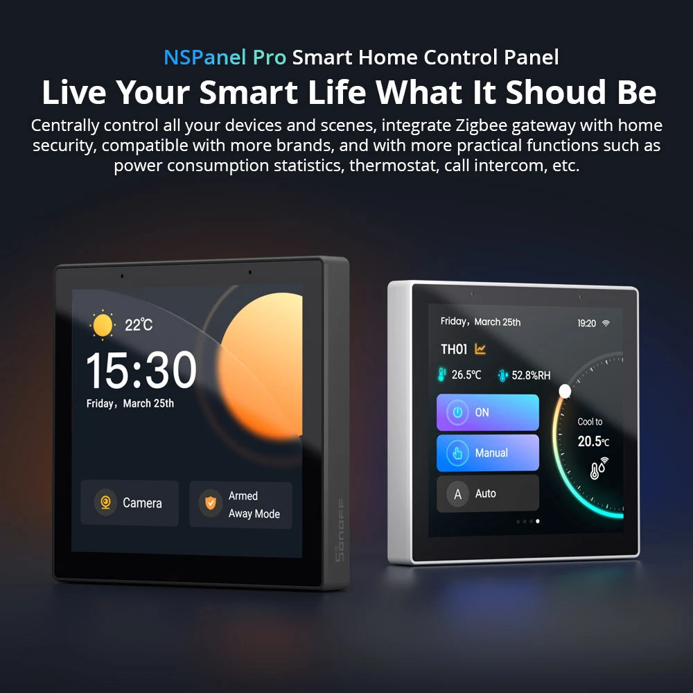 SONOFF NSPanel Pro Smart Home Control Panel Smart Scene Wall Switch Gateway Hub Voice Control Smart Home Thermostat Display Switch Works with Alexa EU Version