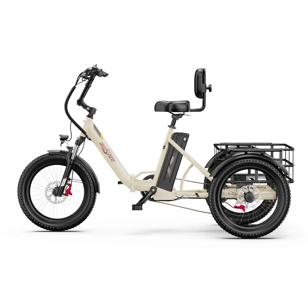 [EU DIRECT] Refurbished Onesport OT30 PRO Electric Tricycle 48V 18Ah Battery 250W Motors 20*3.0inch Tires 80-90KM Max Mileage 180KG Max Load Folding Electric Bicycle