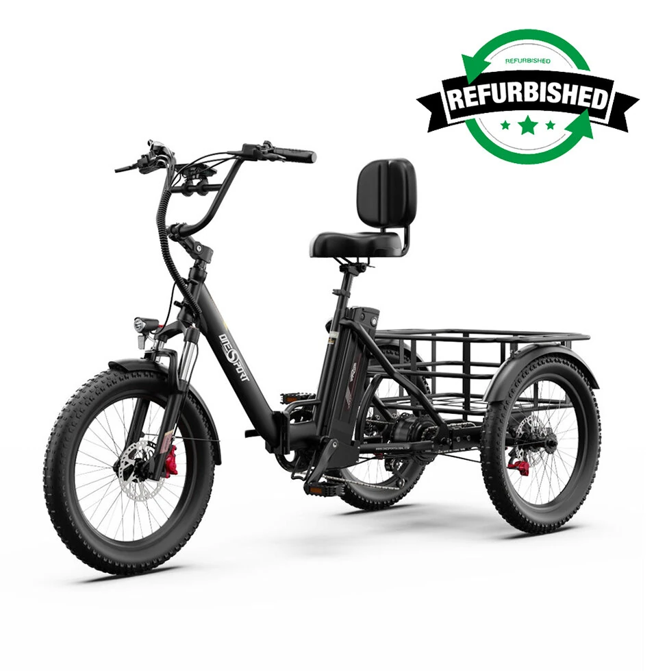 [EU DIRECT] Refurbished Onesport OT30 PRO Electric Tricycle 48V 18Ah Battery 250W Motors 20*3.0inch Tires 80-90KM Max Mileage 180KG Max Load Folding Electric Bicycle