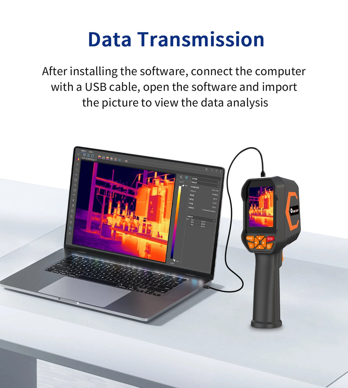 EU Direct AV TOOLTOP ET693B ET693C Thermal Imaging Camera 512*384 SUPER IR Resolution -20°C to 550°C Temperature Range 2.8 Inch Screen USB Type-C High Precision Industrial Inspection