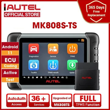 AUTEL MaxiCOM MK808TS Automotive OBD2 Diagnostic Tool Car Scanner TPMS Service Programming Sensor and Bluetooth