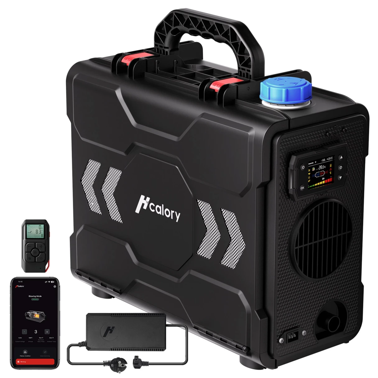 Hcalory TB2S / TB2S+ 6L 8KW Parking Diesel Air Heater All-in-One Portable Heater with CO Alarm Wireless Temperature Sensor Automatic Start and Stop Altitude Mode App Control 12V/24V/100~240V for Cars Trucks Boats Buses RV Camper Tent