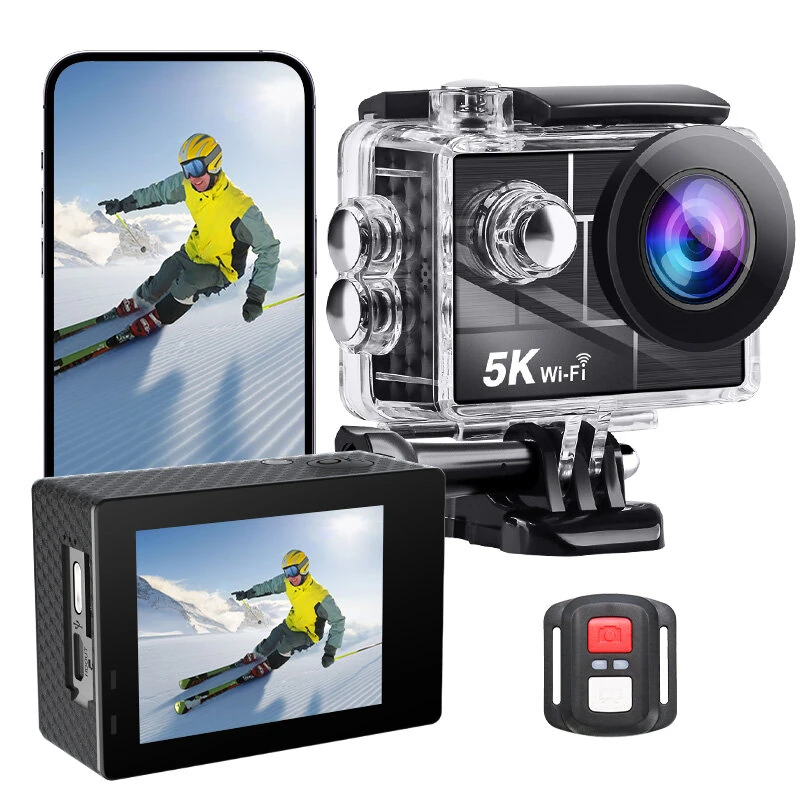AUSEK 5K Action Camera Sports Camera Waterproof HD Single Screen WIFI Outdoor Cycling Anti-Shake Sports Camera  2 Inches