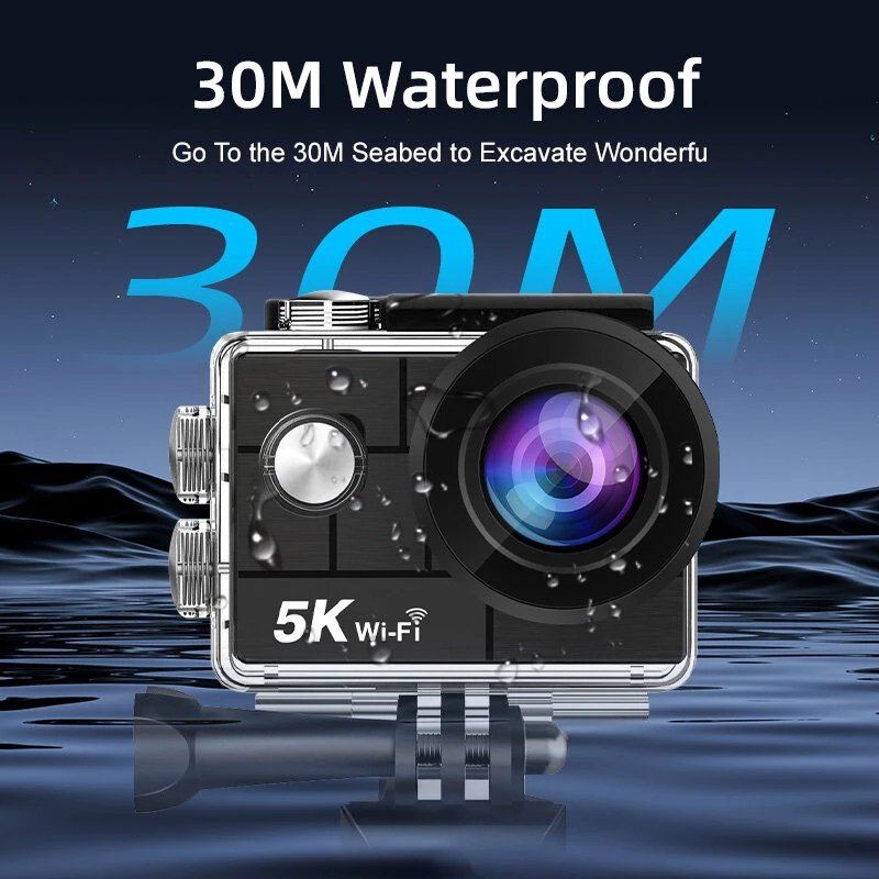 AUSEK 5K Action Camera Sports Camera Waterproof HD Single Screen WIFI Outdoor Cycling Anti-Shake Sports Camera  2 Inches