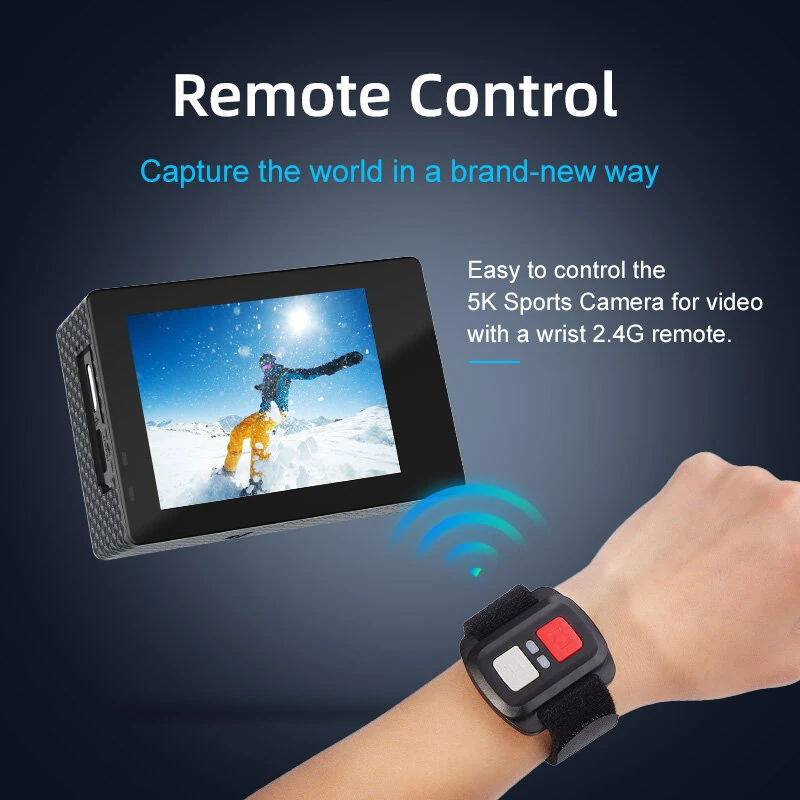 AUSEK 5K Action Camera Sports Camera Waterproof HD Single Screen WIFI Outdoor Cycling Anti-Shake Sports Camera  2 Inches