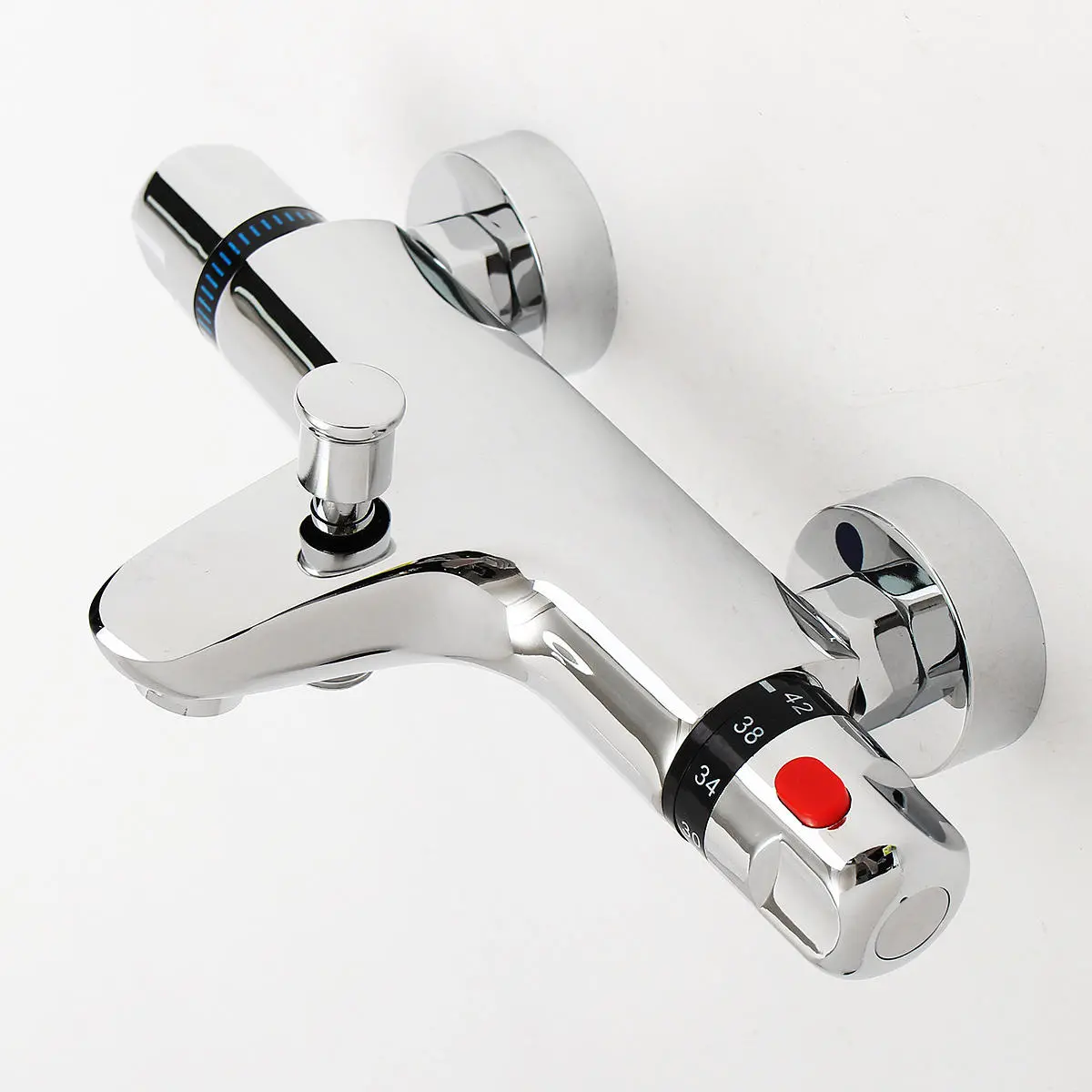 Bathroom Brass Chrome Thermostatic Shower Faucet Mixer Value Dual Handle Bathtub Shower Faucet Cold /Hot Wall Mounted