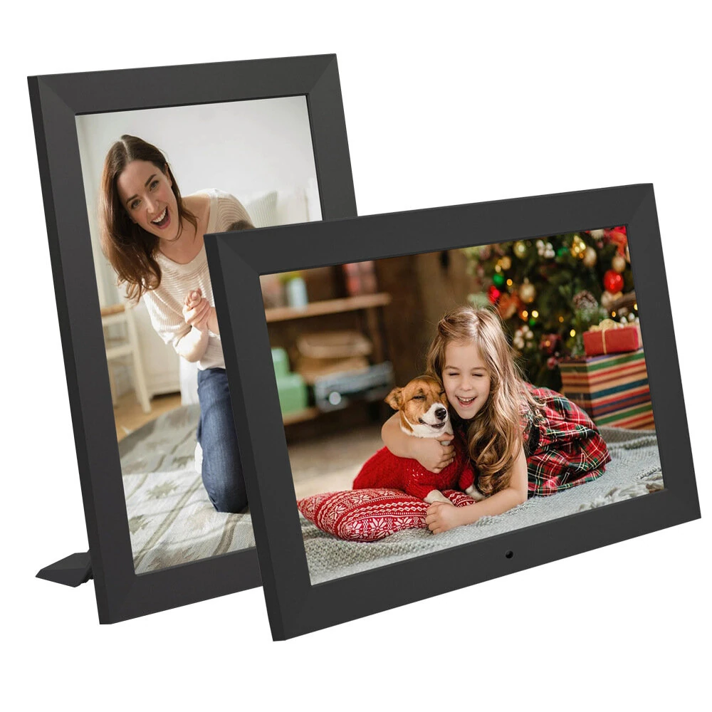 1003L 10" IPS Digital Picture Frame 1280x800 HD Photo Video Player Remote Control Calendar Clock Plug-and-Play SD/USB Wall Mount Home Decor Gift for Family
