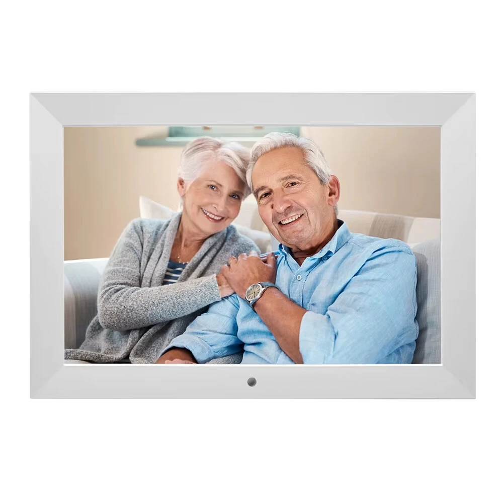 1003L 10" IPS Digital Picture Frame 1280x800 HD Photo Video Player Remote Control Calendar Clock Plug-and-Play SD/USB Wall Mount Home Decor Gift for Family