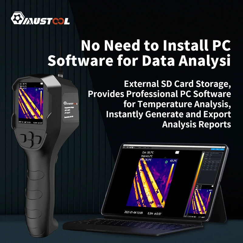 MUSTOOL YX196 YX196Pro Thermal Imaging Camera Infrared 240*240 Visible light Resolution 96x96 Temperature Range -20°C to 550°C WiFi TISR Technology Rechargeable Battery Photo Video Recording Handheld Thermal Inspection Device