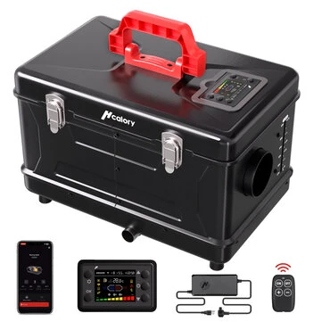 HCALORY  TC2S 8KW Diesel Heater 5L Toolbox Compact 2S Portable Diesel Air Heater 110V/12/24V All in One Fast Heating with App Control Altitude Mode and Automatic Start and Stop for RV Garage