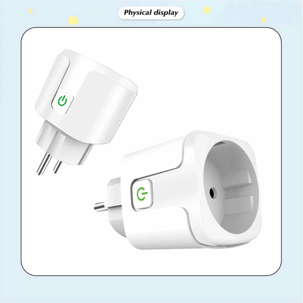 Tuya 16A/20A Smart EU Socket AC100-240V WiFi Smart Plug Power Outlet Voice Control with Alexa Google Home