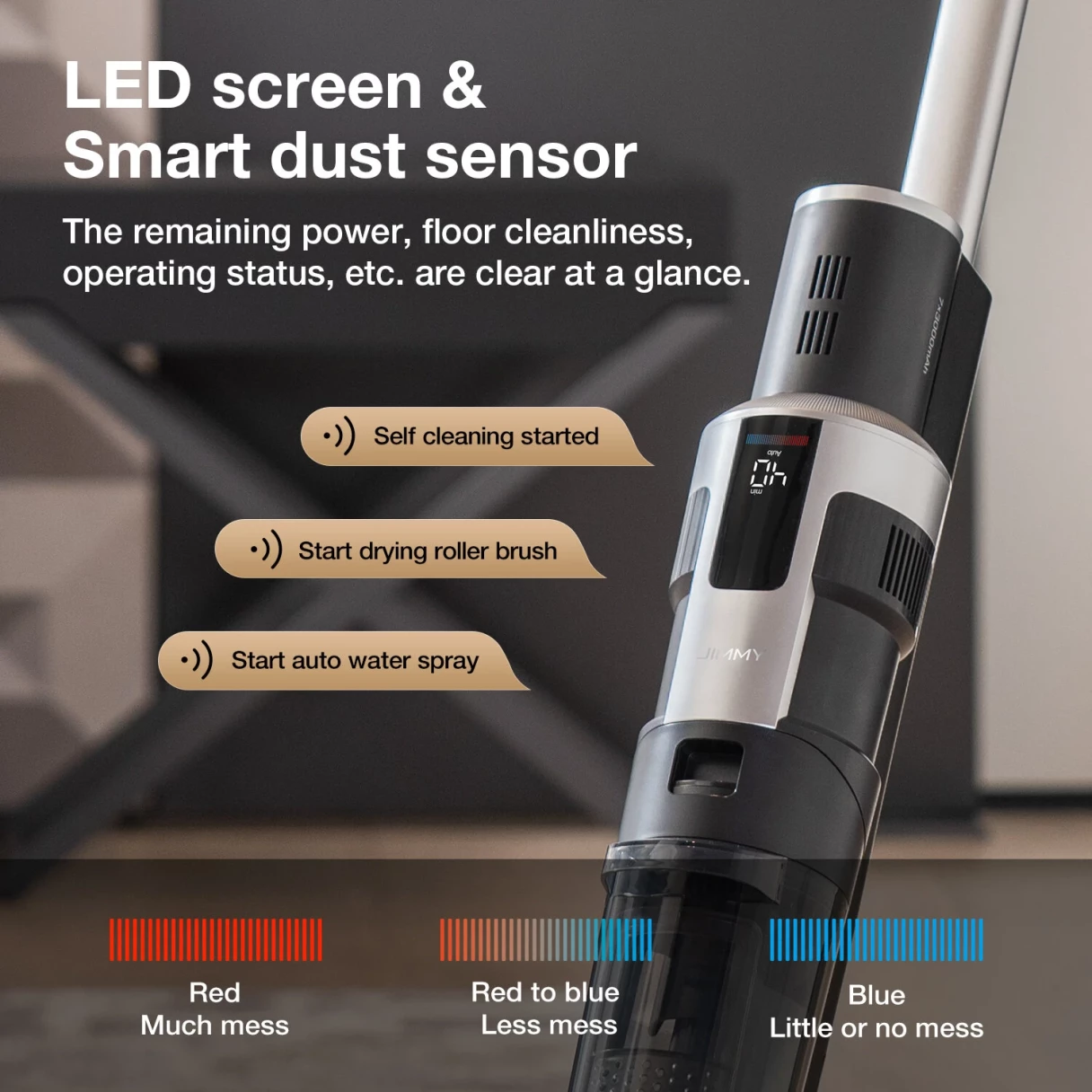 [EU Direct] JIMMY HW9 Pro Max 2 In 1 460W Cordless Vacuum Cleaner Smart LED Screen Self-Cleaning Handheld Floor Scrubber