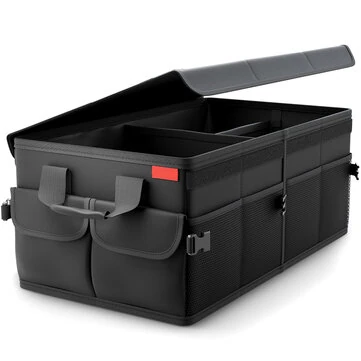 Premium Foldable Car Boot Organiser Large Capacity Oxford Fabric Non Slip Design Collapsible Storage Bag with Multiple Compartments Water Repellent