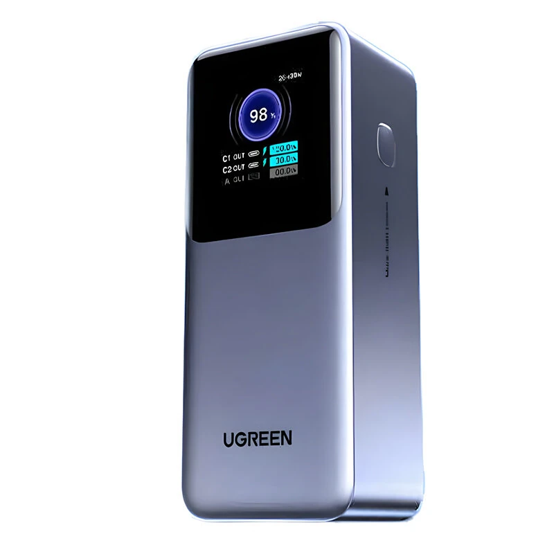 Ugreen Nexode PB721 130W 20000mAh 10000mAh Smart Screen Display Power Bank External Battery Power Supply with 1 Input & 3 Outputs Support PD3.0 Fast Charging for iPhone 16 15 Pro 14 13 Pro Max for Huawei Mate XT for Xiaomi 15pro