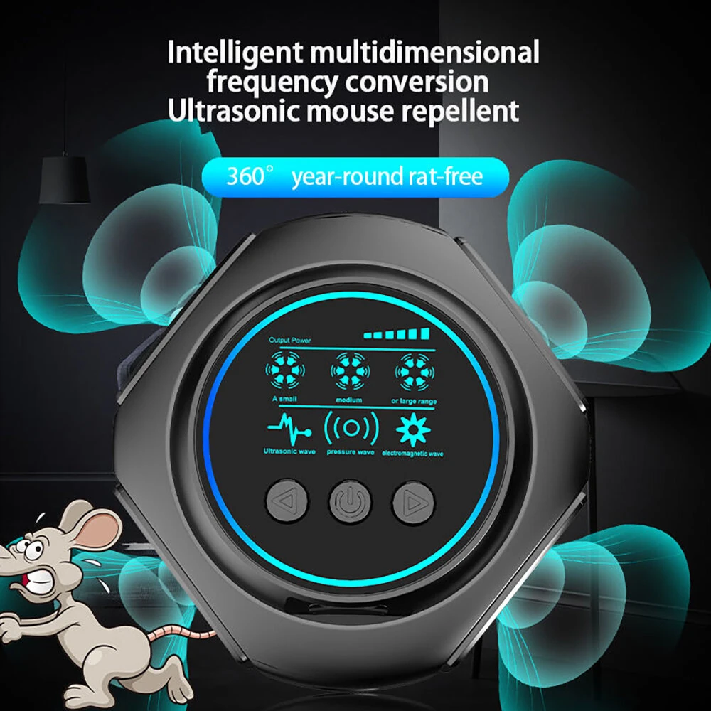 20kHz - 45kHz Ultrasonic Mouse Repeller High Power Mosquito Repeller Insect Repeller 360° Repeller for Large Homes Warehouses Hotels And Office Spaces