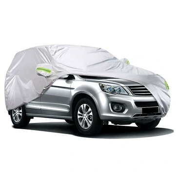 Universal SUV Full Car Cover Outdoor Waterproof Sun Rain Snow Protection UV Auto Case Cover Umbrella Silver