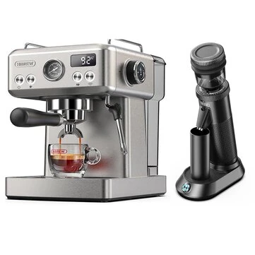 [EU Direct] HiBREW H10A & G5 Combo 20Bar Semi Automatic Espresso Coffee Machine + G5 Electric Burr Grinder 36 Settings for Home Barista