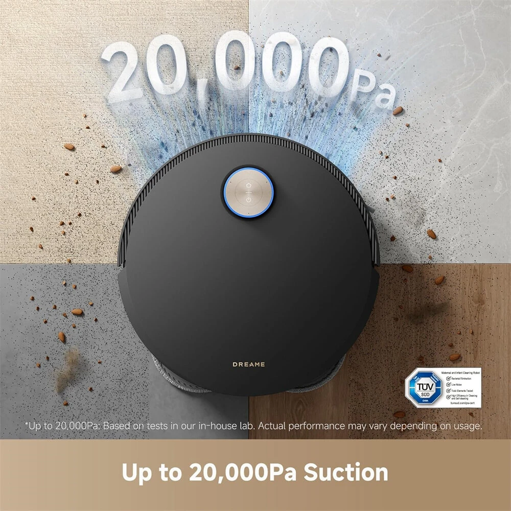 [EU Direct] DREAME X50 Ultra Complete Robot Vacuum and Mop with Self-Cleaning, Liftable LDS Clean, Cross Barriers Up to 6cm, AI Camera, Up to 20,000Pa, Detangling Brush, Voice Control