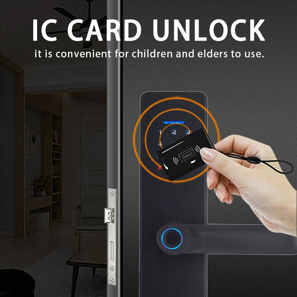 WAFU WF-X8 Tuya Smart WiFi Fingerprint Doorlock Password/APP/IC Card/Key/Fingerprint Unlock Built-in Camera Semi-conductor Intelligent Door Lock
