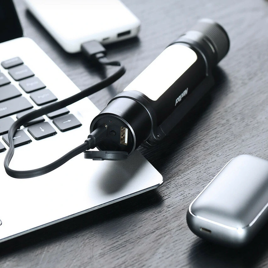 NEXTOOL 6-in-1 1000lm Dual-light Zoomable Alarm Flashlight USB-C Rechargeable Mobile Power Bank Magnetic Camping Work Light