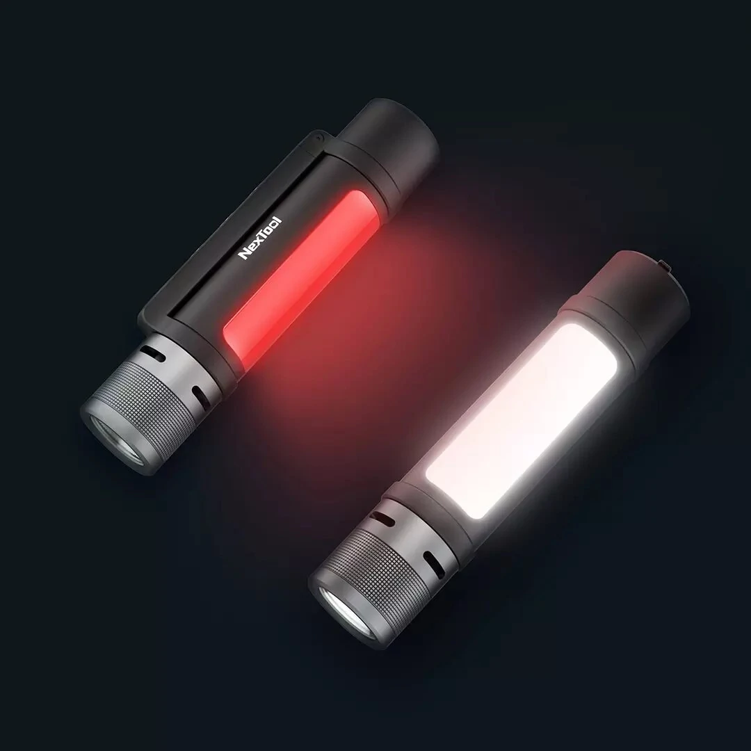 NEXTOOL 6-in-1 1000lm Dual-light Zoomable Alarm Flashlight USB-C Rechargeable Mobile Power Bank Magnetic Camping Work Light