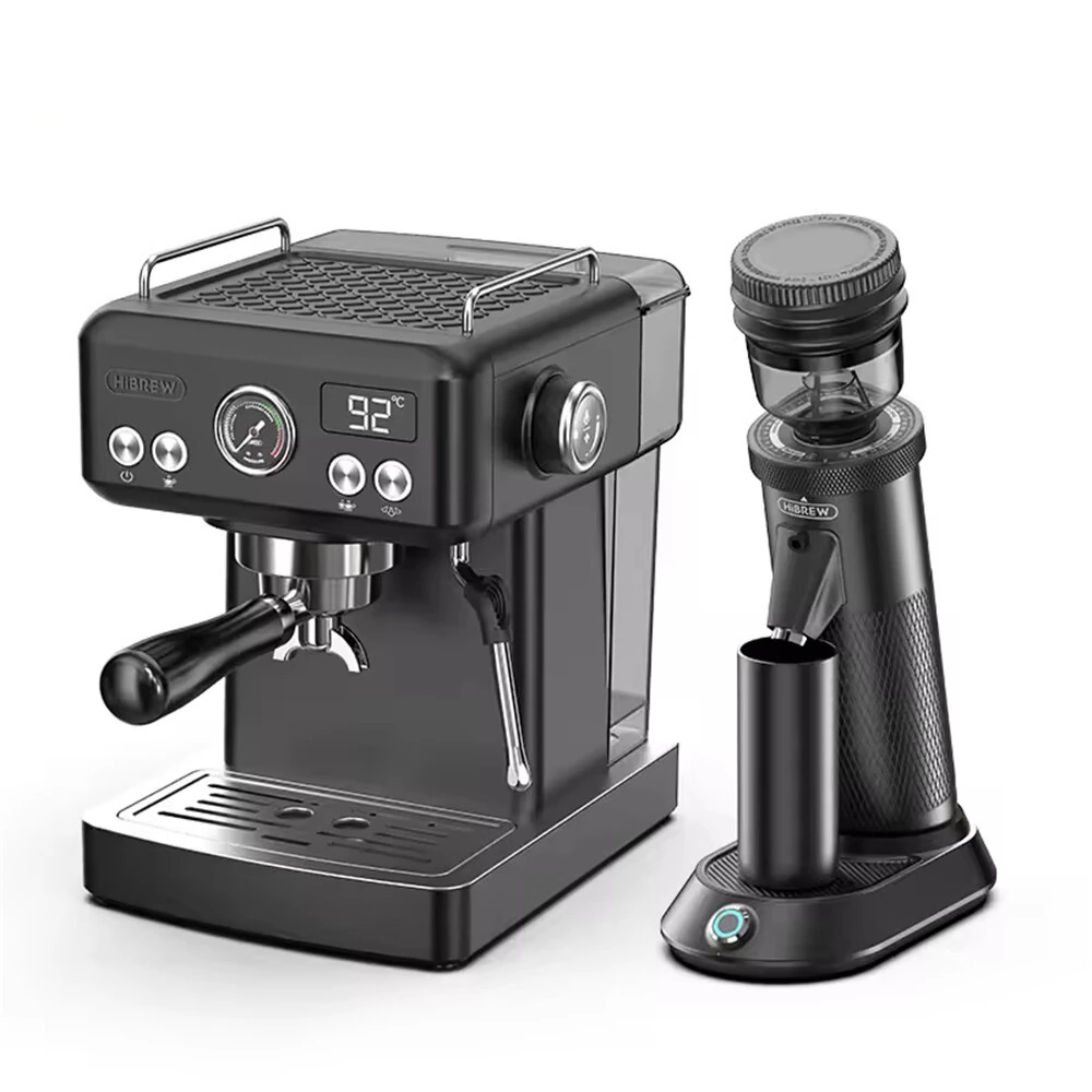 [EU Direct] HiBREW H10A & G5 Combo 20Bar Semi Automatic Espresso Coffee Machine + G5 Electric Burr Grinder 36 Settings for Home Barista