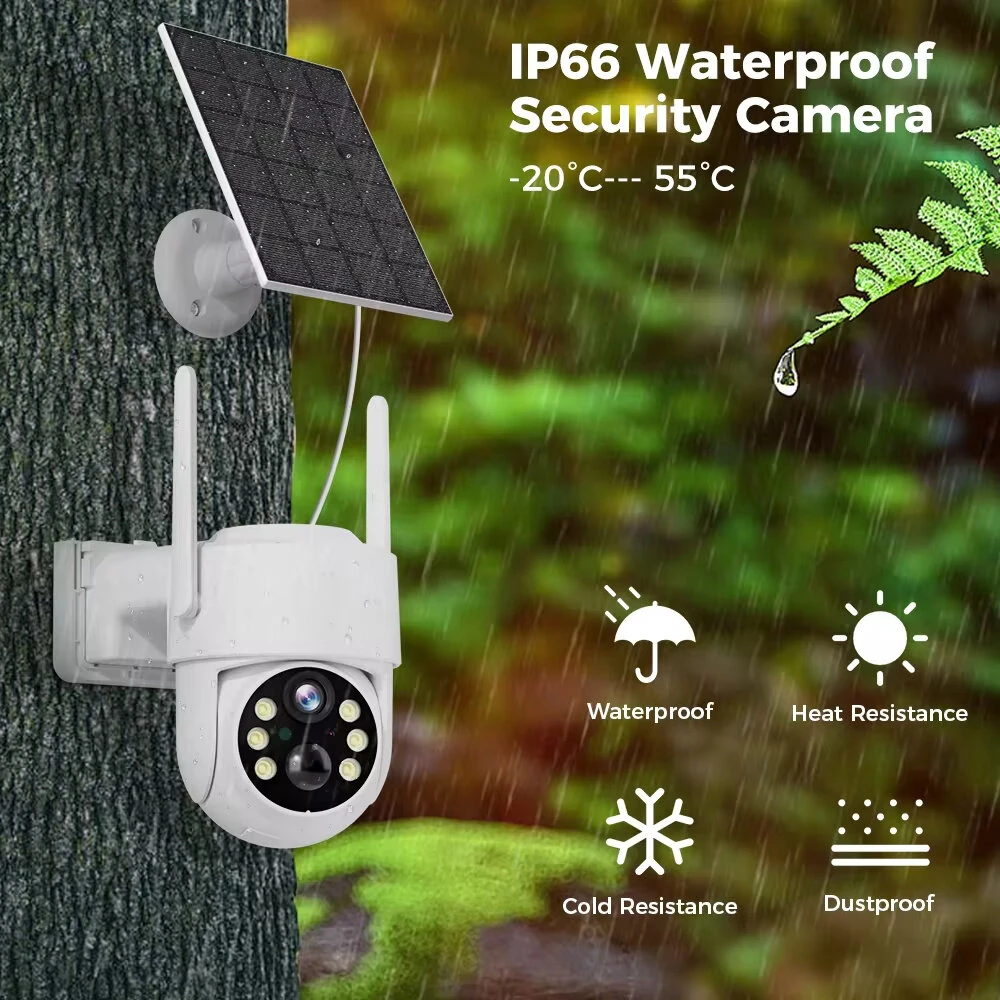 Hiseeu WTD714 4MP Wifi Solar Camera 2K Outdoor Wireless Surveillance IP Camera with PIR Motion Detection PTZ Night Vision and iCSee App