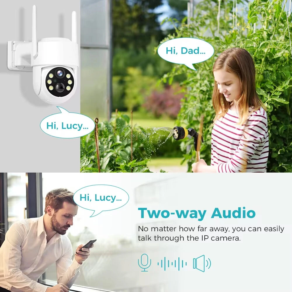 Hiseeu WTD714 4MP Wifi Solar Camera 2K Outdoor Wireless Surveillance IP Camera with PIR Motion Detection PTZ Night Vision and iCSee App