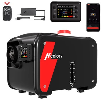 HCALORY HBH1S Diesel Heater 12V 8KW Portable Diesel Air Heater with App Control 10-Temperature Settings 28% Boost in Burning Efficiency Auto Start-Stop and 110V AC for Car RV Campers