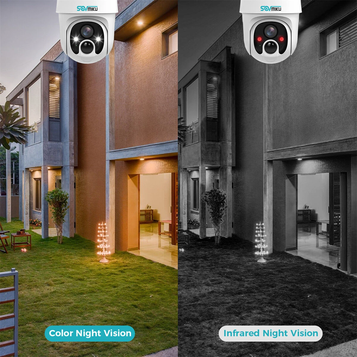 [EU Direct] Sovmiku CQ1A 3MP Solar Security Camera 2K HD Outdoor WiFi PTZ PIR Human Pet Vehicle Detection Night Vision Two Way Audio