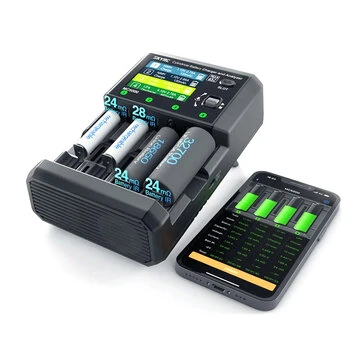 SKYRC MC5000 Cylindrical Battery Charger and Analyzer 2.8 inch Display Screen PD65W Built-in Bluetooth APP Control for for Li-ion LiFe NiMH NiCd NiZn RAM Na-ion Support AA/AAA to 18650/21700/