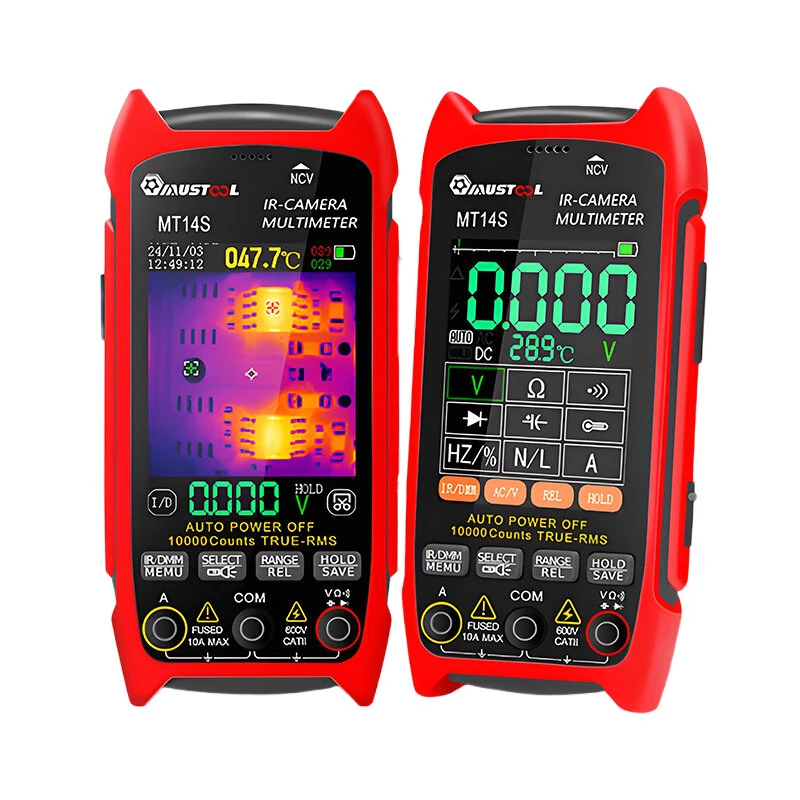 MUSTOOL  MT14S/MT14SPRO Thermal Imaging Multimeter & PCB Circuit Board Tester ISR 240x240 -20°C to +550°C 25HZ 1000V DC 750V AC 10A Resistance Measurement