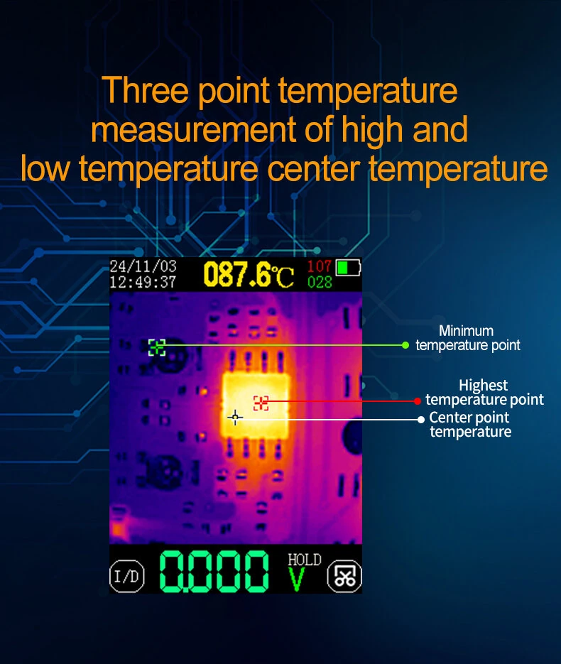 MUSTOOL  MT14S/MT14SPRO Thermal Imaging Multimeter & PCB Circuit Board Tester ISR 240x240 -20°C to +550°C 25HZ 1000V DC 750V AC 10A Resistance Measurement