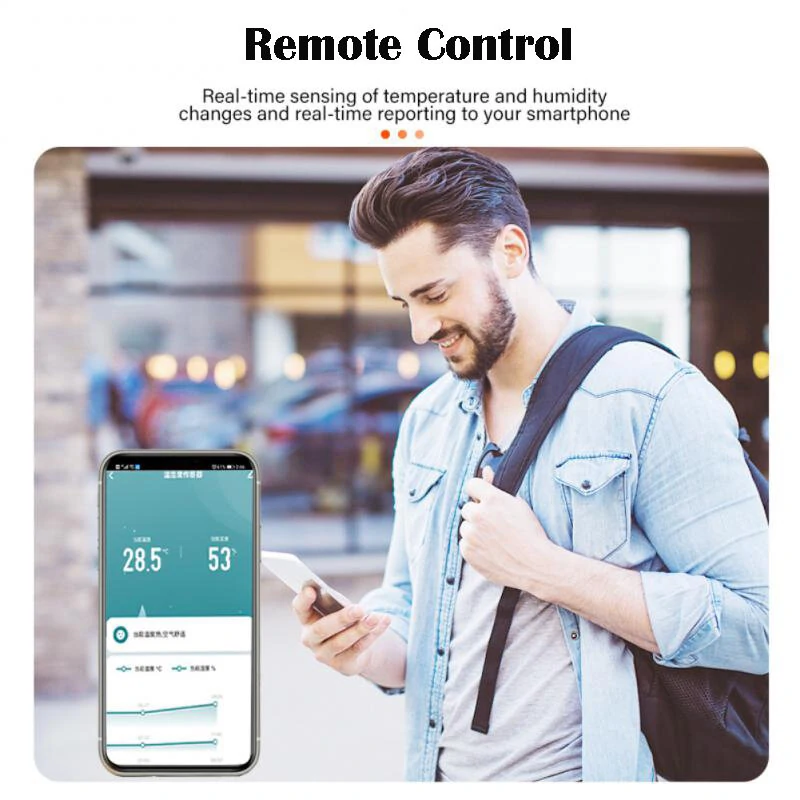 Tuya Smart WiFi Zigbee3.0 Temperature Humidity Sensor Indoor Hygrometer Thermometer Detector with LCD Display Remote Control Support Alexa Google Home