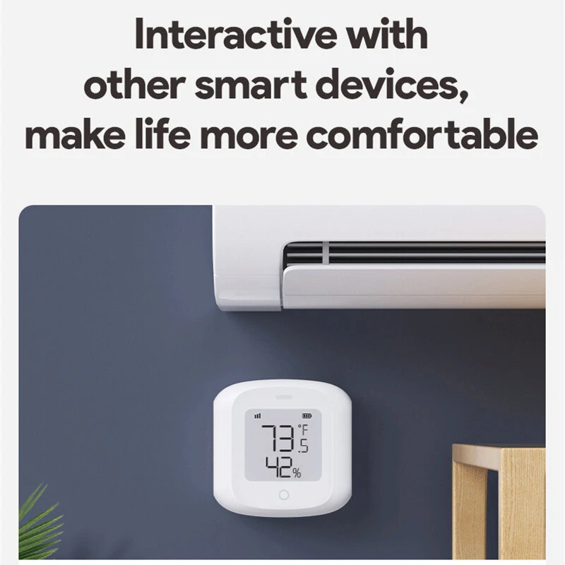 Tuya Smart WiFi Zigbee3.0 Temperature Humidity Sensor Indoor Hygrometer Thermometer Detector with LCD Display Remote Control Support Alexa Google Home