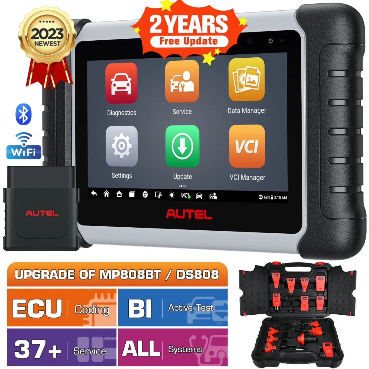 Autel MaxiCOM MK906Pro Car Diagnostic Tool OBD2 Bi-Directional Scanner All System Scan Tool ECU Coding Upgraded MK906BT MS906BT