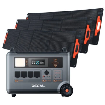 [EU Direct] Blackview OSCAL PowerMax 3600 Portable Power Station with 3*200W Solar Panel, 3600Wh LiFePO4 Solar Generator for Home Use, Outdoor Camping, RV Trip, PM200 PRO