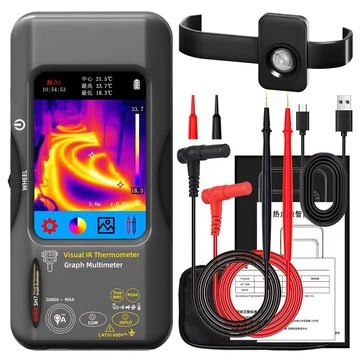 Upgrade SH7 Thermal Imager Multimeter 240x240 Pixel Screen VOx Sensor 15 Color Modes 3.98" TFT USB Rechargeable Battery Outdoor Indoor Use