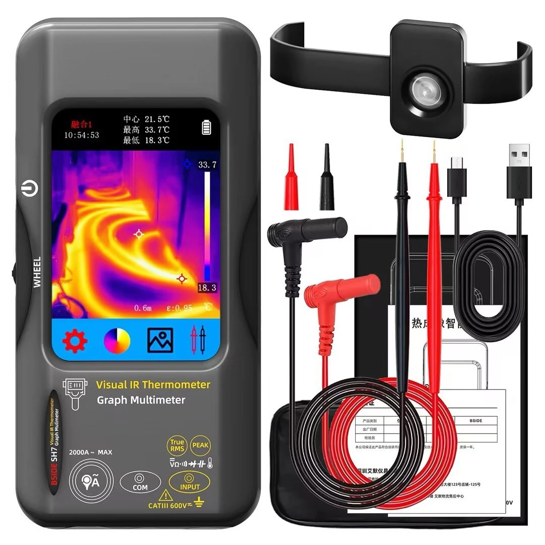Upgrade SH7 Thermal Imager Multimeter 240x240 Pixel Screen VOx Sensor 15 Color Modes 3.98" TFT USB Rechargeable Battery Outdoor Indoor Use