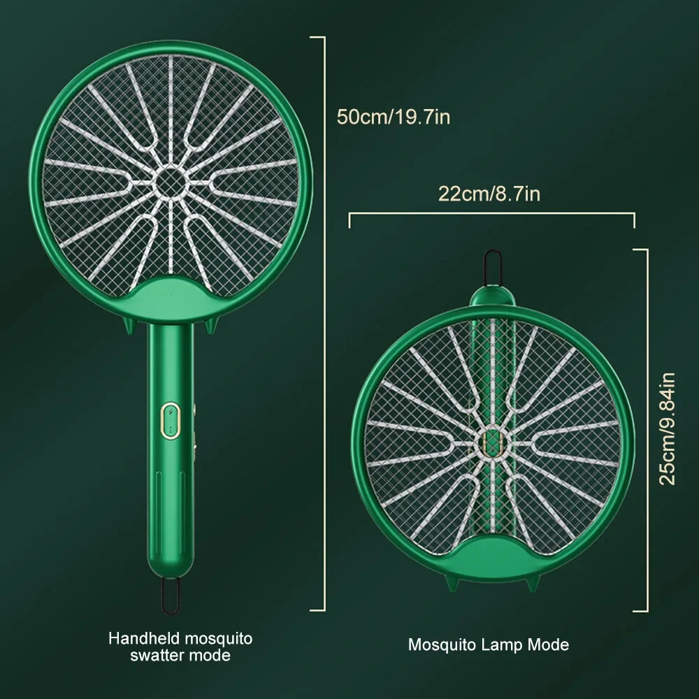 3000V Electric Mosquito Racket Mosquito Killer Lamp USB Rechargeable Foldable Mosquito Repellent Lamp Swatter Fly Swatter