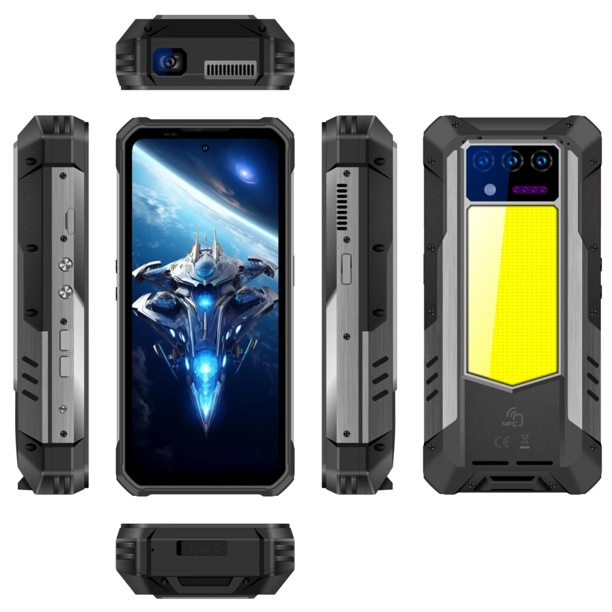 [EU Direct] Oukitel WP100 Titan 5G 33000mAh Built-in Projector 200MP Camera 48GB 512GB 1200 lumen Camping Light 6.8 inch 66W Fast Charge Dimensity 7300 NFC IP68 IP69K Waterproof Rugged Smartphone