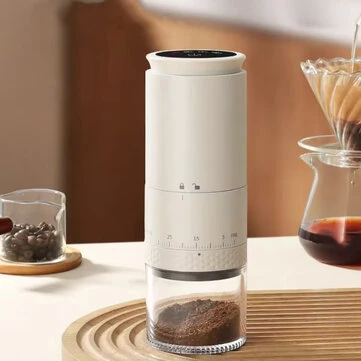 1500mAh Electric Coffee Grinder Ceramic Grinding Core Conical Coffee LED Touch Screen Burr Grinder Externally Adjustable Bean Grinding Machine Kaffe Bohnen Grinder