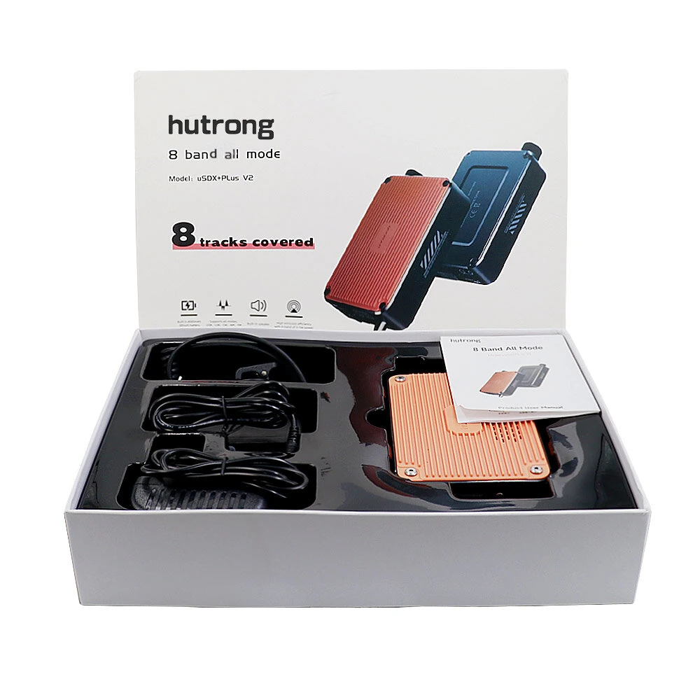 USDX+ Plus V2 QRP HF Transceiver 8 Band 3-5W Output Built-in 4000mAh Battery Compact Design Aluminum Case CW Decoding Portable Radio