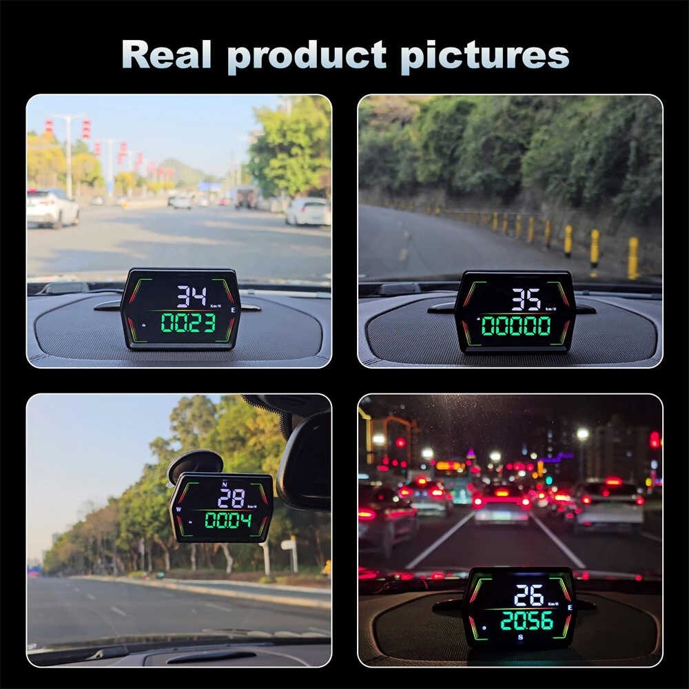 WEIYING G21 Car HUD GPS Head Up Display 360° Rotation Digital Speedometer Large Font Compass Time Overspeed Warning Customized