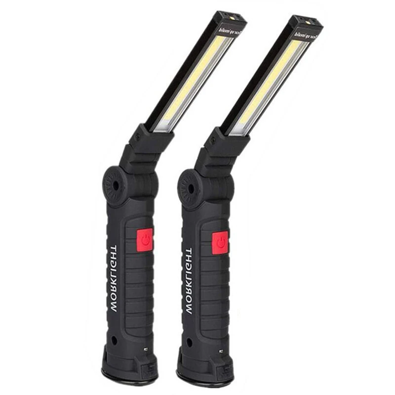 [Built-in 18650 Battery] Bikight COB LED Multi Function Folding Work Light Set USB Rechargeable LED Flashlight Mini Torch USB Cable Car Charger Battery Charger