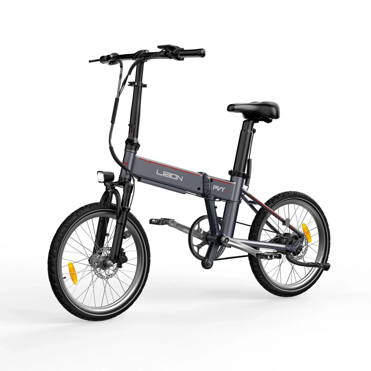 [EU Direct] PVY LIBON Electric Bike 36V 10.4AH+10AH Dual Batteries 500W Motor 20*2.5inches Tires Torque Sensor Carbon Belt Drive 260KM Max Mileage 150KG Max Load Folding Electric Bicycle