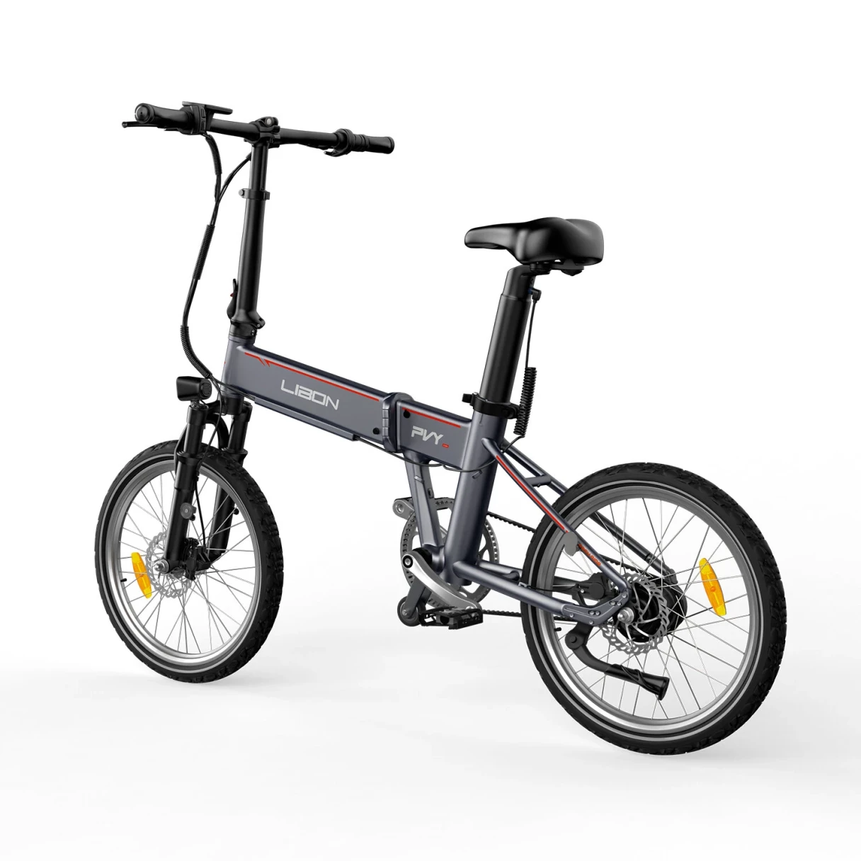 [EU Direct] PVY LIBON Electric Bike 36V 10.4AH+10AH Dual Batteries 500W Motor 20*2.5inches Tires Torque Sensor Carbon Belt Drive 260KM Max Mileage 150KG Max Load Folding Electric Bicycle