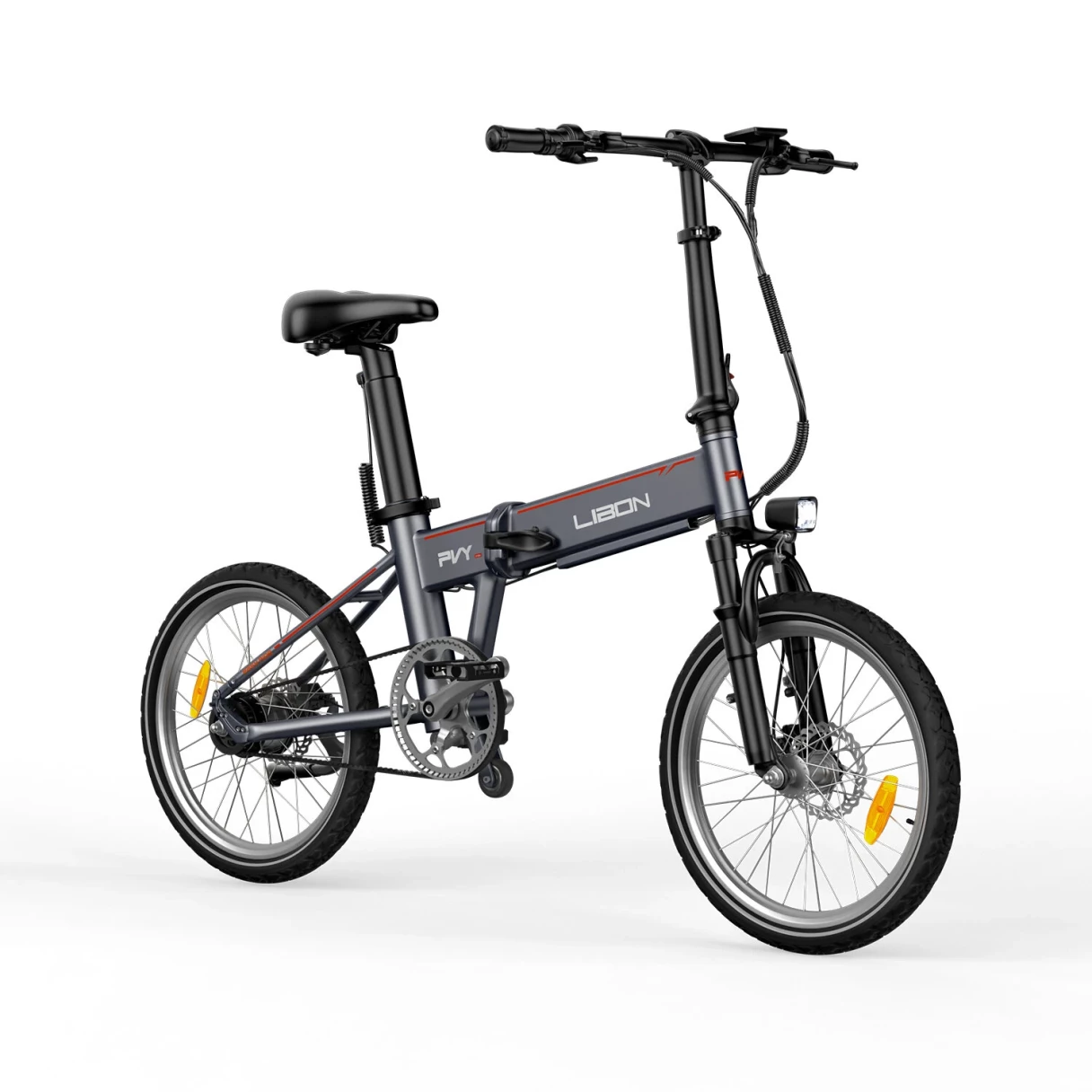 [EU Direct] PVY LIBON Electric Bike 36V 10.4AH+10AH Dual Batteries 500W Motor 20*2.5inches Tires Torque Sensor Carbon Belt Drive 260KM Max Mileage 150KG Max Load Folding Electric Bicycle